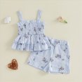 thumbnail image 2 of Baby Girl Summer Short Set Baby Girl Summer Outfit Floral Print Ruffle Smocked Top & Shorts 2-Piece Soft Clothing Set, 2 of 8