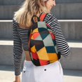 thumbnail image 5 of Vsdgher Geometric Cube Pattern Art Print Canvas Backpack Travel Rucksack Unisex Knapsack 15.7/17.7Inch Laptop Backpack for Work,College-Medium, 5 of 5