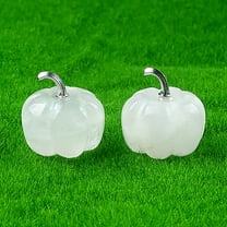 Hmgxay Hand Made Miniature Pumpkin, Natural Crystal Stone Decorative Ornament, Fall-Themed Tabletop Accent, Thanksgiving and Halloween Gift Idea