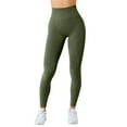 thumbnail image 2 of Baqcunre Womens Leggings,Women's Seamless Hip High Waisted Elastic Breathable Exercise Pants,Pants For Women,Yoga Leggings,Workout Leggings For Women,Womens Clothes,Green,S, 2 of 8