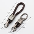 thumbnail image 6 of rygai Car Key Chain Hand-woven Faux Leather Braided Rope Snap Hook Alloy Men Women Waist Key Holder Ring for Daily,C, 6 of 8
