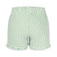 thumbnail image 3 of Wide Leg Half Pants for Girl Girls Ruffle Plaid Shorts Kids Summer Casual Elastic Waisted Comfy Breathable Boxer Shorts with Pockets Green 13-14Y, 3 of 8
