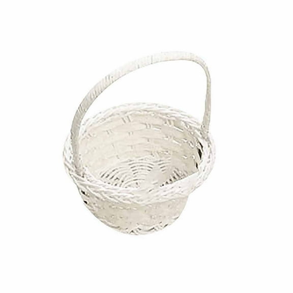 Chicmine Woven Flower Basket Wedding Flower Girl Baskets Weaving Vegetable Fruit Picnic Storage Basket Box Cosmetics Organizer for Home Garden Decor