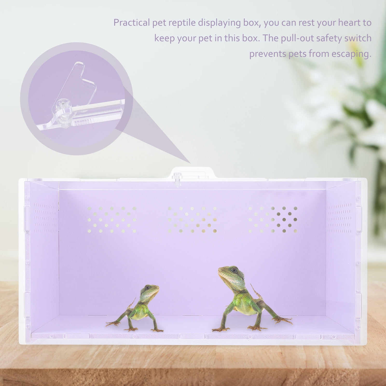OFFIGAM White Acrylic Reptile Terrarium with Ventilation Holes for Safe, Comfortable, and Secure Care
