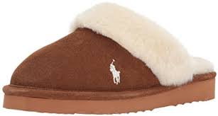 Polo Ralph Lauren DECLAN Ladies Moccasin Slippers Cream | House Of Slippers