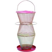 NO/NO Super 3-Tier Red and Brass Wild Bird Feeder