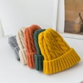 thumbnail image 2 of New Candy Colors Knitted Hats For Women Twist Beanie Hat Winter Hat, 2 of 2