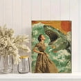 thumbnail image 2 of UXIEQU Retro Woman And Shark Graphic Canvas Wall Art Print 15.75x11.81 Inches, 2 of 8