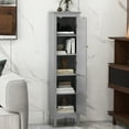 thumbnail image 2 of Giantex Armoire de Salle de Bain Haute de Rangement, Armoire Étroite au Sol avec Tablette Ajustable, Gris, 2 of 7