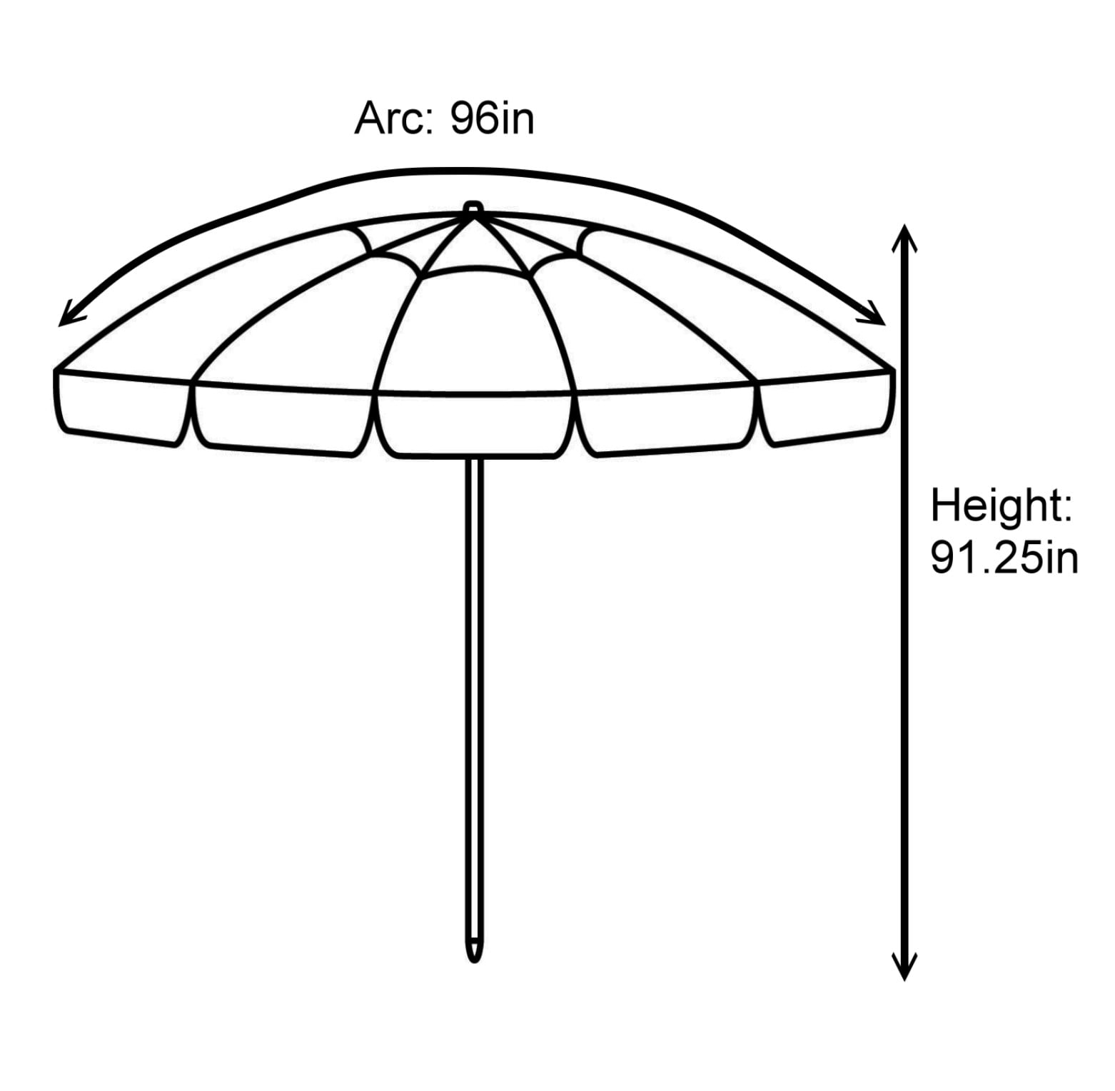 Mainstays 8' Rainbow Beach Umbrella, Adjustable Tilt