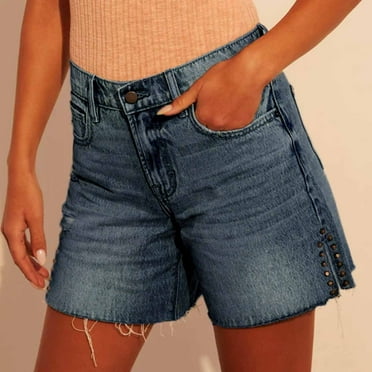 Womens Denim Shorts Clearance Well-Structured Well-Shaped Plus Size Jean Shorts for Women Shapely Trendy Lightweight Jeans Shorts for Women Women’s Clearance