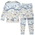 thumbnail image 2 of FORMRS Long Sleeve Top and Pants Pajama Set for Niños 2-Piece Sleepwear, Sizes 18M-8Y, Light Blue Mountain, 2 of 6