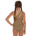 thumbnail image 3 of Xoenoiee Vintage Brown Leopard Pattern Girls Swimsuit with Adjustable Straps Cut Out One Piece Bathing Suit with Cover Up Skirt, Comfortable Swimwear for Kids Teens, Size 17-18 Years, 3 of 7