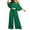 Green, variant on PBFRDSJ Women's Casual Off Shoulder Lantern Long Sleeve High Waist Wide Leg Jumpsuit With Braided Belt for Daily Vacation Party