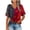 G-Red, variant on Zwiiyzr Women's T-Shirt Casual Button V-Neck Loose Elastic Printed Blouse B-Navy (XL)