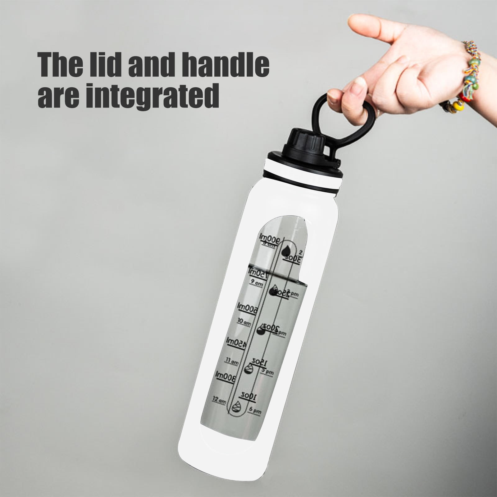HCBY Glass Water Bottle, 32oz Large Capacity Bottle, Leakproof Sports Water Bottle, BPA-Free Insulated Drinking Bottle