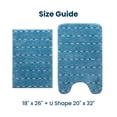 thumbnail image 6 of Sleep Zone Bathroom Rugs Bath Mat Set of 2 Ultra Soft surface Striped Space-Dyed, Non-Slip Backing, Bath Mats with U-Shaped Toilet for Bathroom Floor, Tub and Shower, Blue, 6 of 7