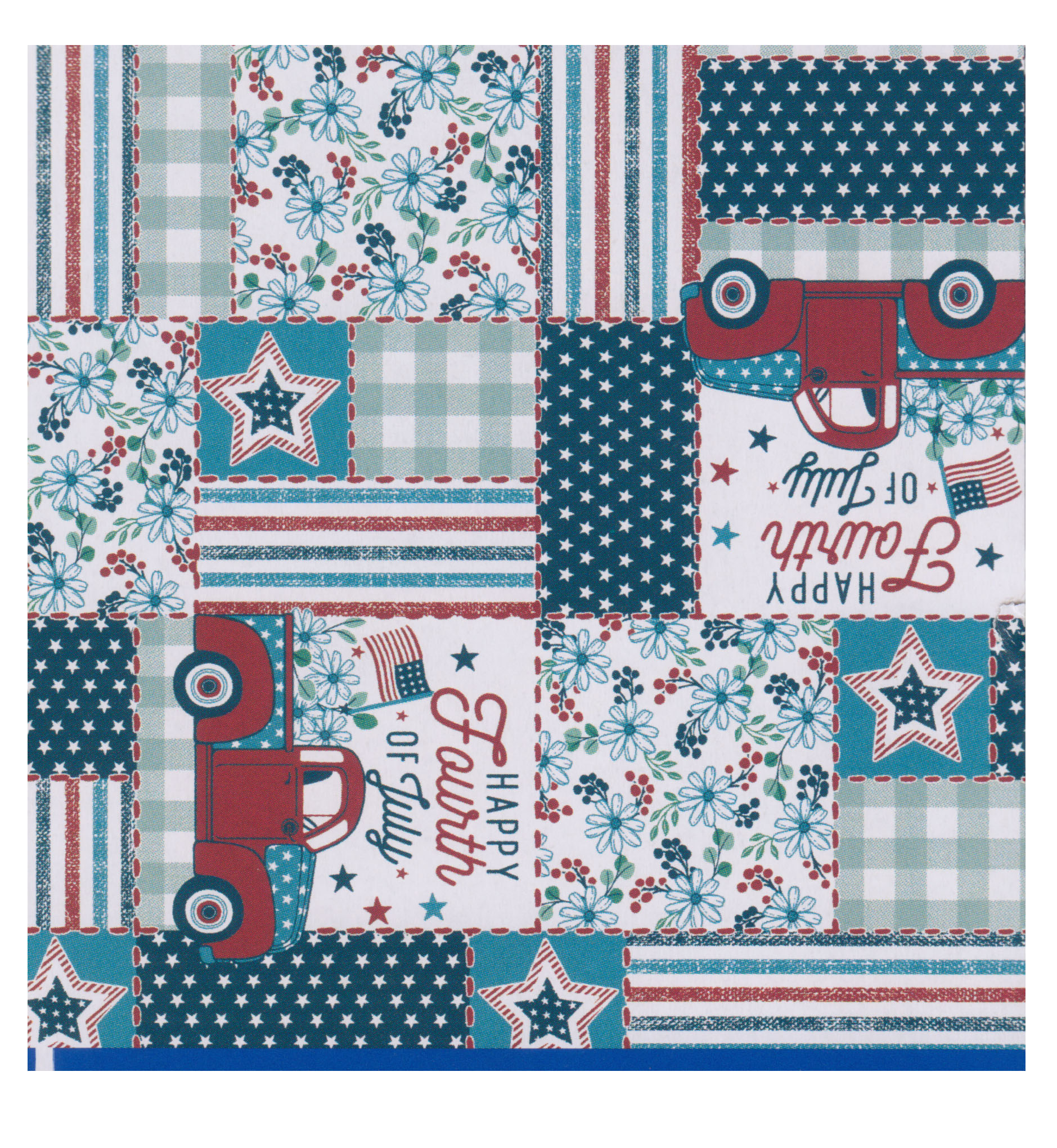 Patriotic Patchwork PEVA Vinyl Tablecloth Flannel Backed Happy 4th of July 60 Round - Walmart