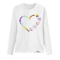 thumbnail image 3 of Jsaierl Hauts de la Saint-Valentin pour Femmes Tendance Coloré Patte de Chien Cœur Graphique T-Shirts Décontractés Col Rond Manches Longues, 3 of 3