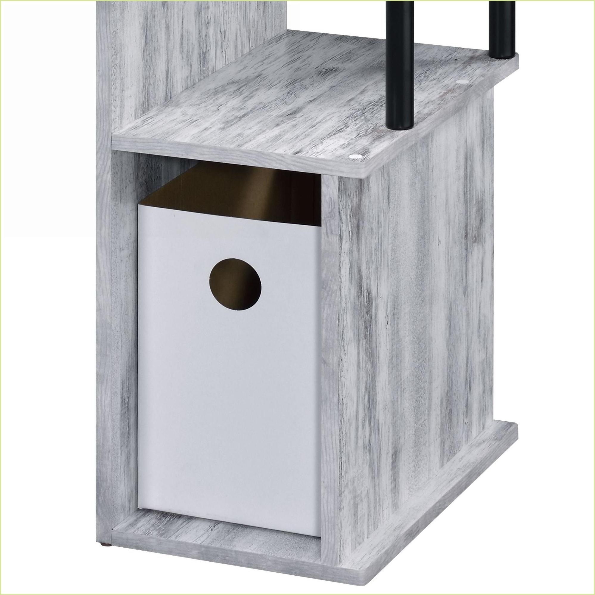 Desks with Keyboard Tray, Storage & Shelf - Antique White & Black Finish | Metal, Synthetic Wood