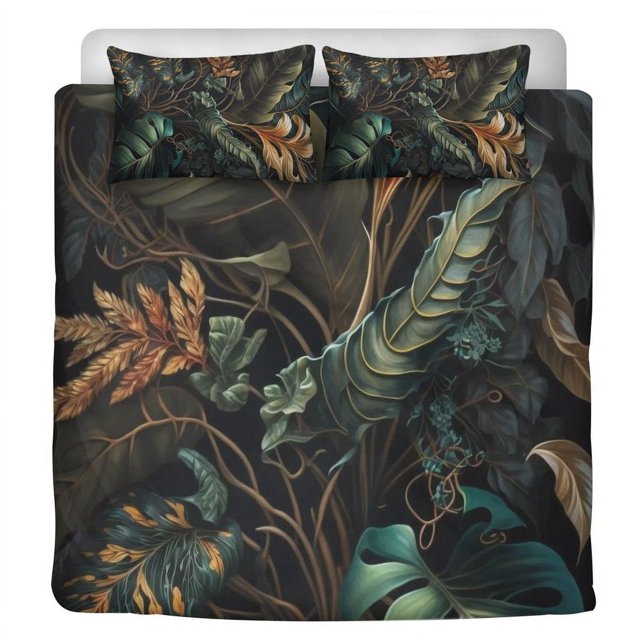 Juego de cama de 3 piezas con estampado botánico tropical