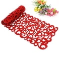 thumbnail image 5 of Hzzsbu Rectangle Felt Table Runners Openwork Floral Design Hollow Coasters Tablecloth Placemats Home Tea Table Cloth Wedding Decor, 5 of 7