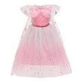 thumbnail image 2 of IBTOM CASTLE Girls Ice Queen Elsa Princess Dress Sequin Snow Cloak Kids Halloween Party Cosplay Christmas Carnival Fancy Dress Up 2-3 Years Gradient Pink, 2 of 8