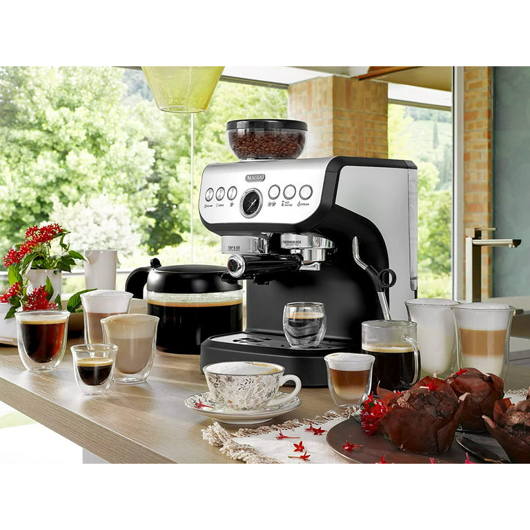 Zulay Kitchen Zulay Kitchen Magia Manual Espresso Machine with Grinder and  Milk Frother at