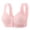 Pink, variant on Front Closure Bras for Women Pink Wireless Full Coverage Comfort Everyday Bra with Lace Wide Straps Post Surgery Support,Size S