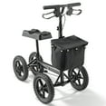 thumbnail image 3 of KFFKFF Collapsible Knee Scooter, Aluminum Knee Walker with Adjustable Handlebar & Knee Rest, 12" Wheels for All Terrains, Dual Braking System, Mobility Aid for Ankle & Foot Injuries, 3 of 9