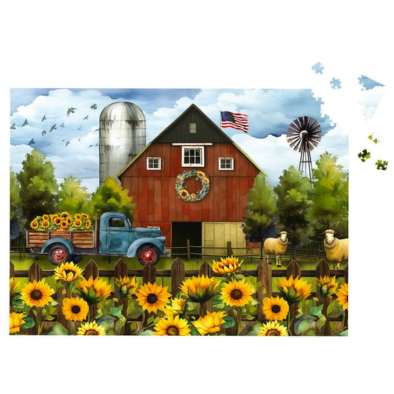 Briarwood Lane Sunflower Barn 1000 Piece Jigsaw Puzzle
