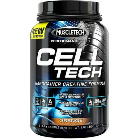 MuscleTech Cell Tech Hardgainer Creatine Powder, Orange, 28 Servings