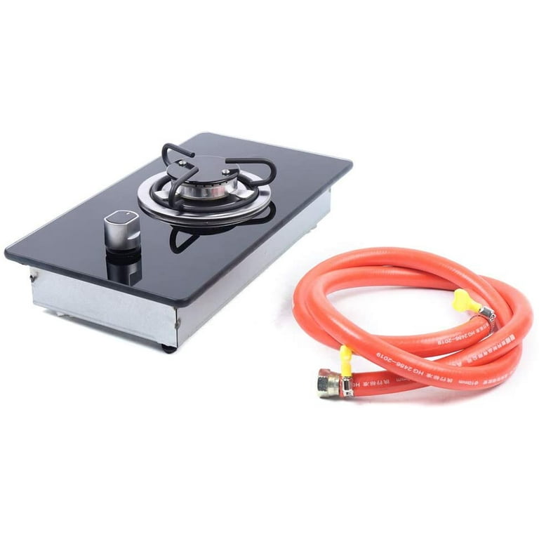 Portable Gas Stove,1 Burner Propane Stove,Tempered Glass Max 15354BTU with  Pulse Electronic Ignition for Indoor Kitchen, Open Kitchen and Apartment