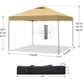 thumbnail image 2 of NALYL 10'x10' Pop Up Canopy Tent, Portable Gazebo, Easy Up Outdoor Canopy for Events, Parties, Camping, Brown., 2 of 9