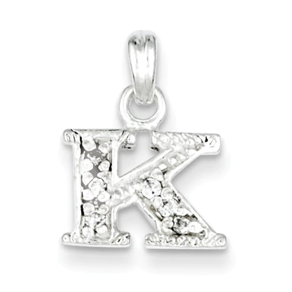 FJC Finejewelers Sterling Silver Cubic Zirconia Initial K Pendant Necklace - Chain Included