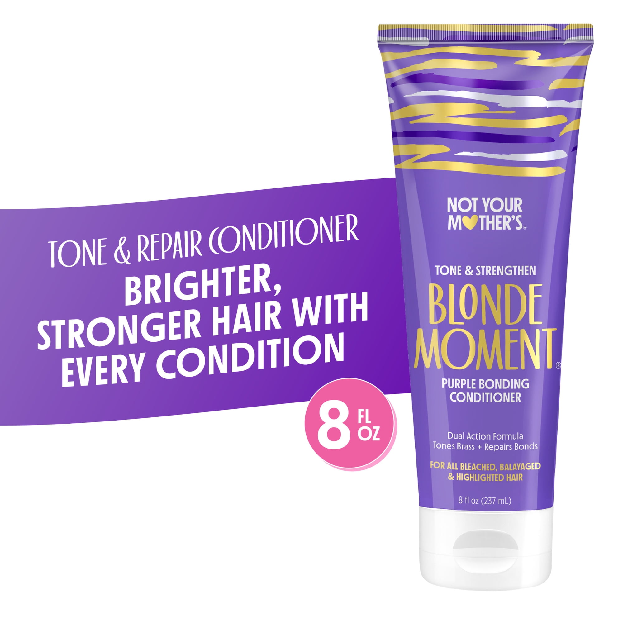 Not Your Mother's Blonde Moment Purple Bonding Conditioner for Light and Silver Hair Tones, 8 fl oz