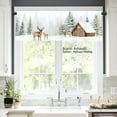 thumbnail image 2 of AshasdS Polyester Window Valance Curtain with Deer and Cabin Winter Scene for Home Kitchen Living Room Bedroom Bathroom Decor 54x18 inch, 2 of 5