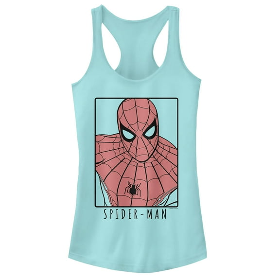 Junior's Marvel Spider-Man: Far From Home Sleek Frame  Racerback Tank Top Cancun X Small