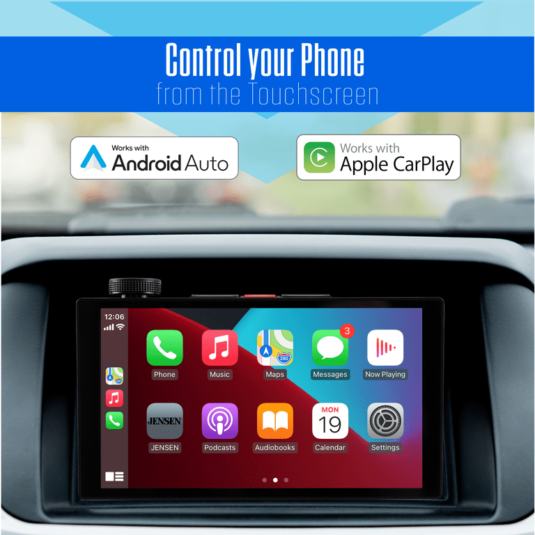 Jensen, CarPlay Android Auto Double DIN, 7-inch Touchscreen