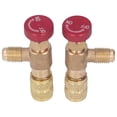 thumbnail image 1 of Refrigerant 2PCS Refrigeration Control Valve 1/4SAE Male Thread 5/16SAE Female Thread Refrigerant Charging Valve Adapter for R410A, 1 of 7