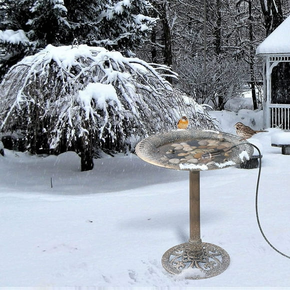Limited Time Only! 10W Bird Bath Heater for Outdoors in Winter, Energy-Saving Birdbath Deicer with Thermostatic Control and Long Power Cord for Garden and Patio Use