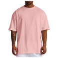 thumbnail image 1 of Laonim Men's Solid Color Round Neck Short Sleeve Style Heavyweight T-Shirt, 1 of 6