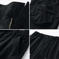 thumbnail image 5 of LNZGNM Mens Cargo Shorts Breathable Loose Fit Golf Shorts Elastic Waist Drawstring Work Shorts Fashion Hiking Shorts with Multi Pockets,Black S, 5 of 5