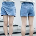 thumbnail image 5 of WOLLED Kids Girls Jeans Shorts for Toddler High with Pocket Denim Shorts Summer Versatile Skirt Pants 3-12 Years, 5 of 9