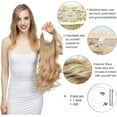 thumbnail image 2 of Aorsher Invisible Wire Hair Extensions Halo Hair Extension 16Inch Long Wavy Synthetic Hairpiece with Transparent Wire for Women No Clips Medium Auburn, 2 of 8