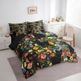 thumbnail image 3 of jejeloiu Colorful Flower Blossom 7-Piece Bedding Comforter Set,Kawaii Animals Cat King Bedding Sets For Girls Women Reversible, 3 of 8