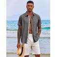 thumbnail image 2 of Camisa COOFANDY A gris oscuro de manga corta para playa, 2 of 6