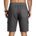 thumbnail image 4 of JTSRKL Men's Outdoor Cargo Shorts Solid Waffle Knit Drawstring Elastic Waist Multi Pocket Short Pants Lightweight Summer Beach Daily Casual Trunks Dark Gray XL, 4 of 7