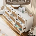 thumbnail image 6 of Rattan 9 Drawer Dressers for Bedroom, Wide Rattan Dressers Tall Dresser with Deep Drawers, Large Chest of Drawers for Closet with Wide Top, Dresser TV Stand, Boho Closet Organizer for Living Room, 6 of 8