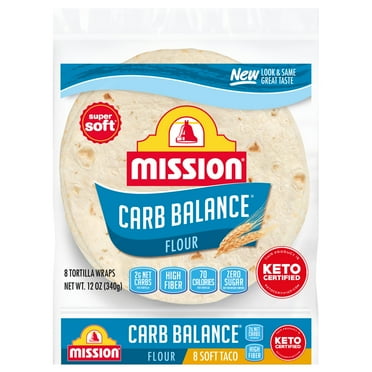 Mission Carb Balance Flour Tortillas, Soft Taco Size, 8 Count